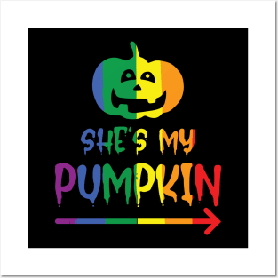 Halloween Partnershirt She`s my Pumpkin Posters and Art